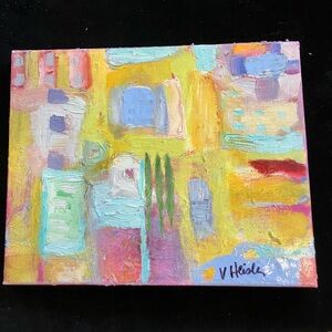 Island Summer” An Original art acrylic Painting 14”x11”Canvas Victoria Heisler